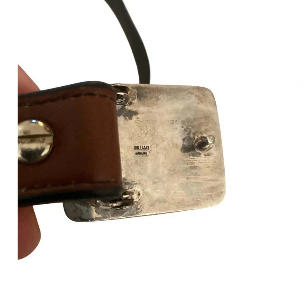 Sterling Silver Holladay Cowboy Silhouette Buckle With Natural Jasper Stone 43”